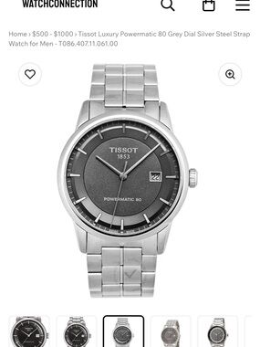Tissot Men’s Stainless Steel Watch with Grey Dial